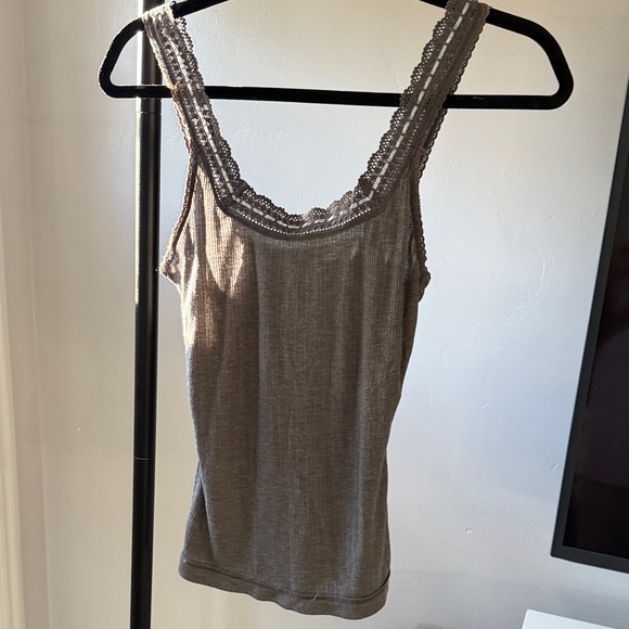 Free People Lace Trimmed Taupe Camisole - Picture 1 of 5